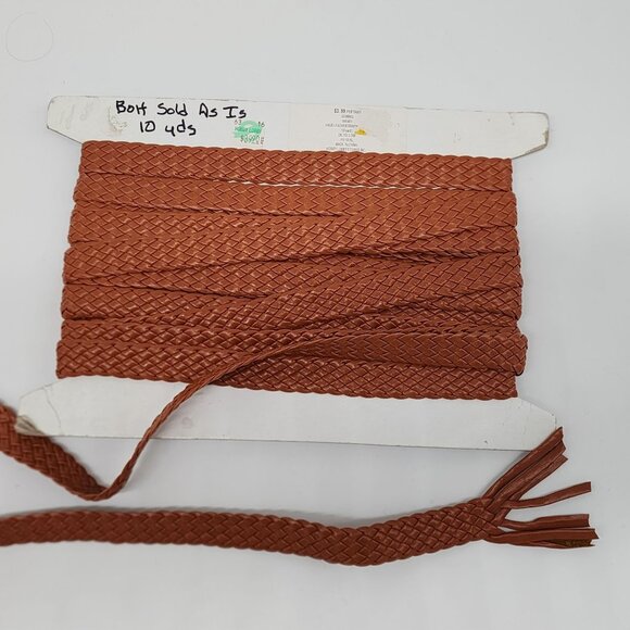 Dark Yellow Faux Leather Braided Trim For Sewing & Crafts 9 Yds 34 Inches - Picture 1 of 4